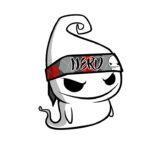 Nerd Ghost logo wearing a Red and Grey NERD headband