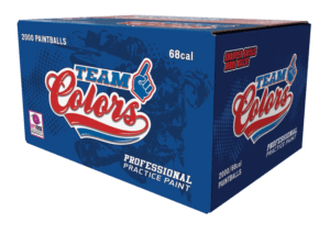 A Case of Team Colors Paintballs made by Gi Sportz contains 2000 paintballs