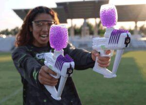 Gel Balster Girl shooting Gellyball gun