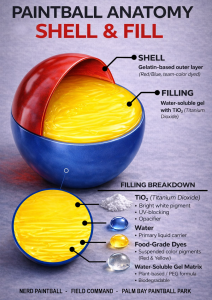 Anotomy of a Paintball A Breakdown of what's in a paintball