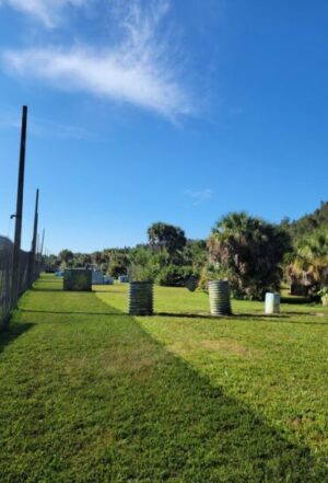 Palm Bay Paintball Park's Main Paintball field and amazing Florida grass