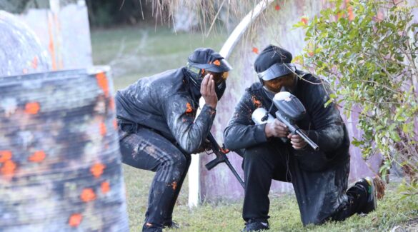 Rental Players at Palm Bay Paintball Park working together