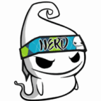 Palm Bay Paintball and Airsoft Parks Nerd Ghost logo wearing a Island NERD headband