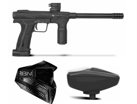 Rental Gear Paintball Rental Equipment - Emek 100, CRBN Mask and Pal Loader